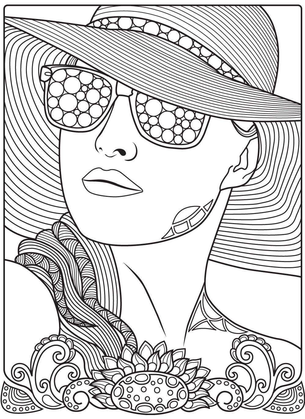 Adult Coloring Pages Woman