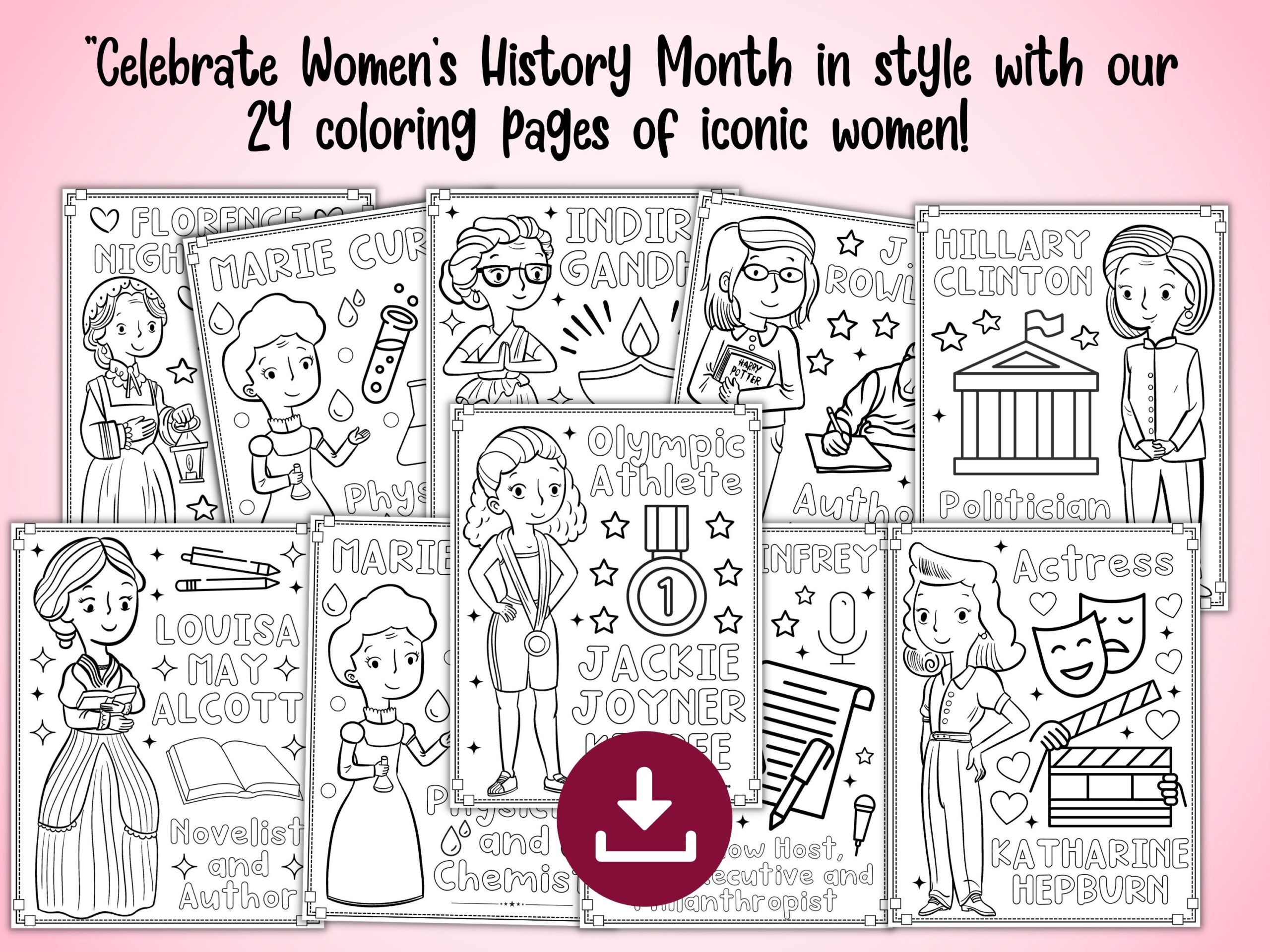 Women S History Month Coloring Pages Famous Women In History Coloring Sheets Educational