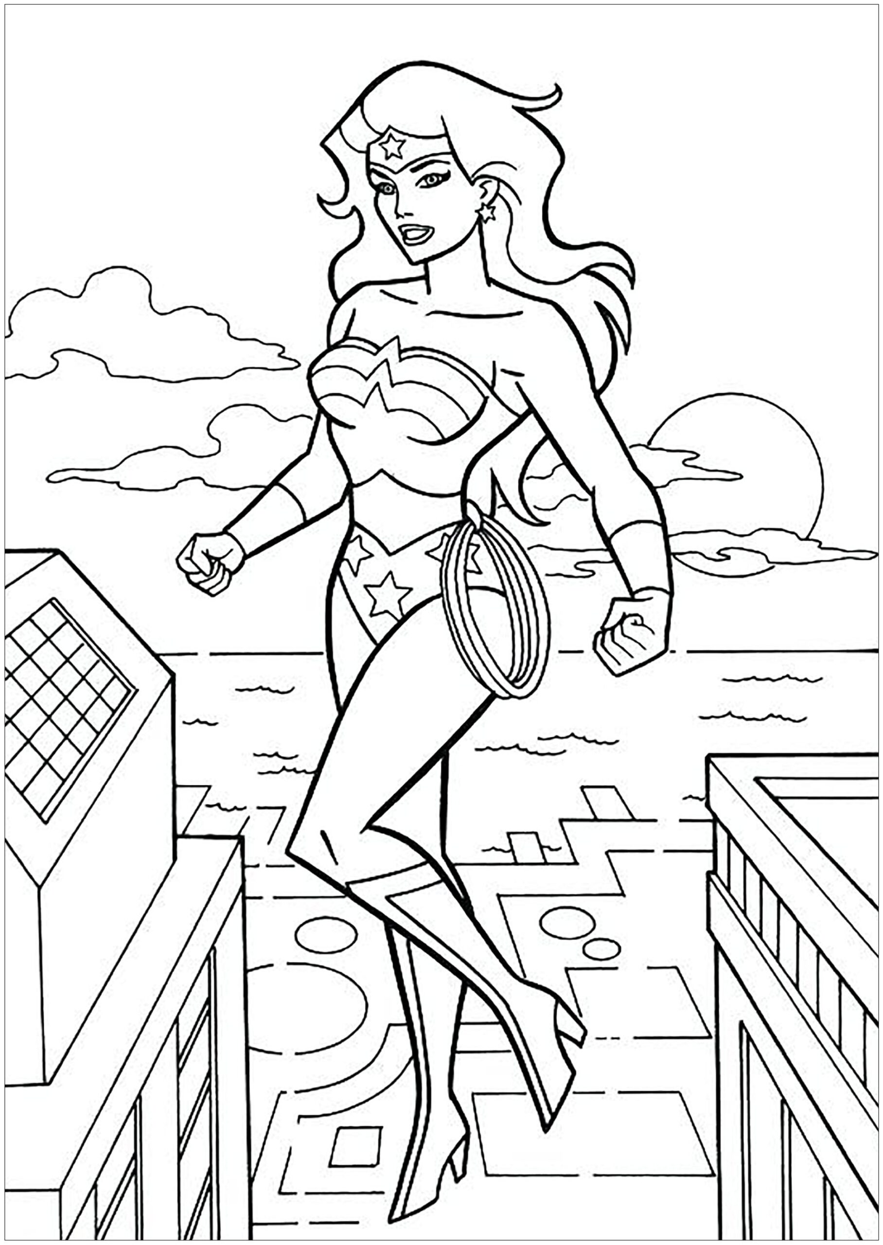 Wonder Woman Coloring Page Printable