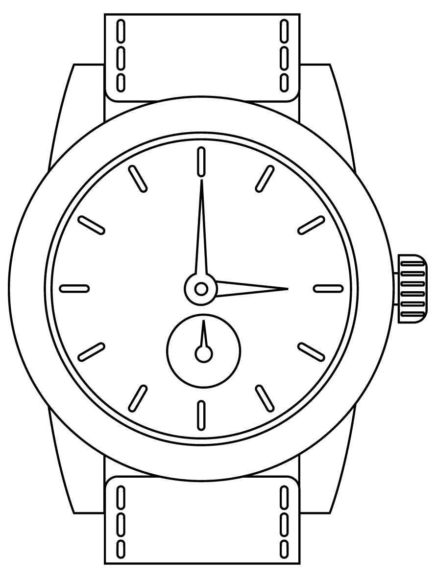 Wrist Watch Coloring Page ColouringPages