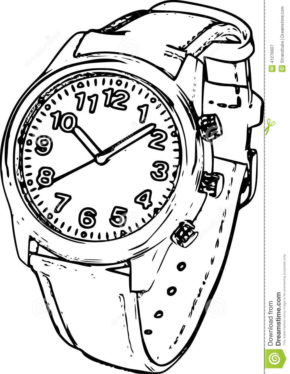 Wrist Watch Design Sketch Sketch Coloring Page