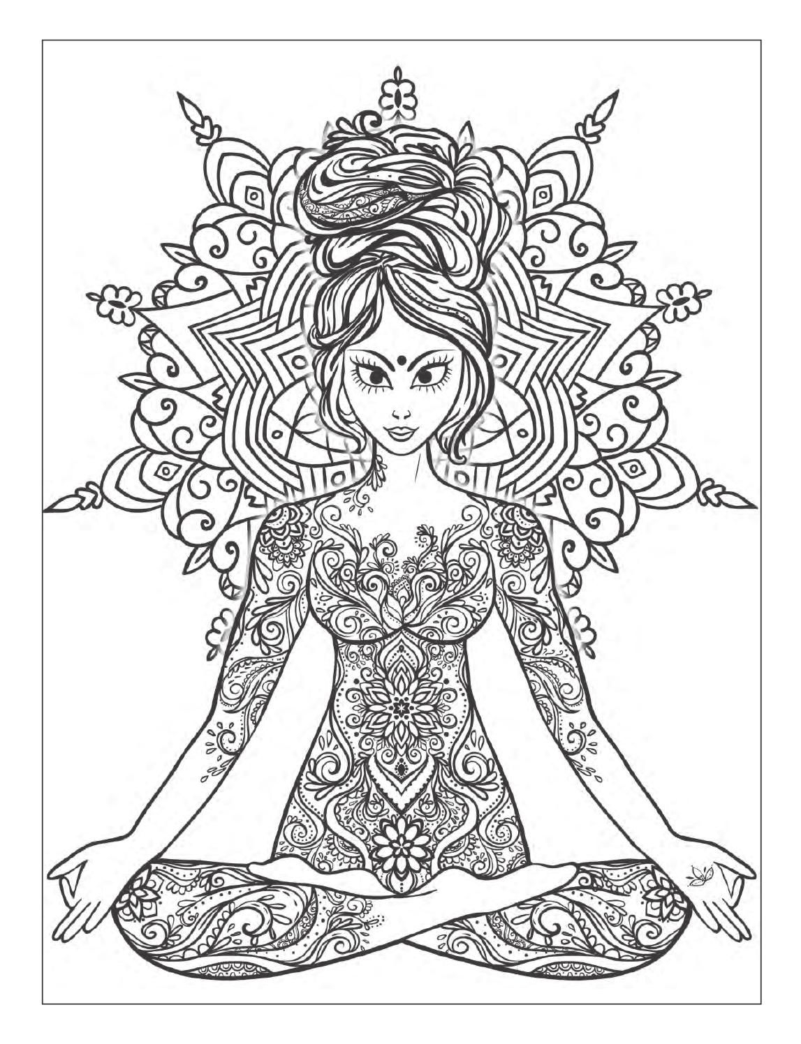 Yoga And Meditation Coloring Book For Adults With Yoga Poses And Mandalas Coloring Books