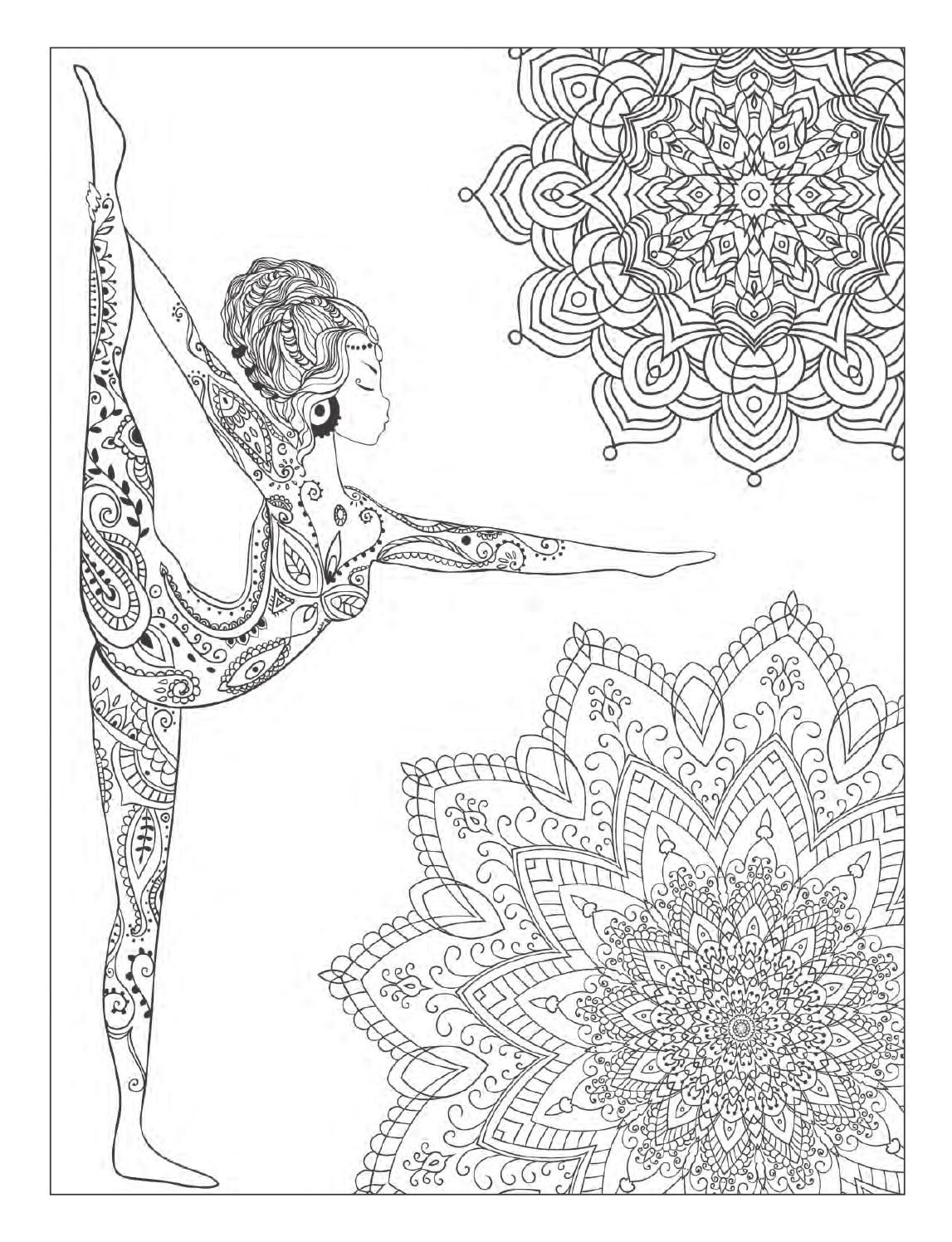 Yoga And Meditation Coloring Book For Adults With Yoga Poses And Mandalas Mandala Coloring