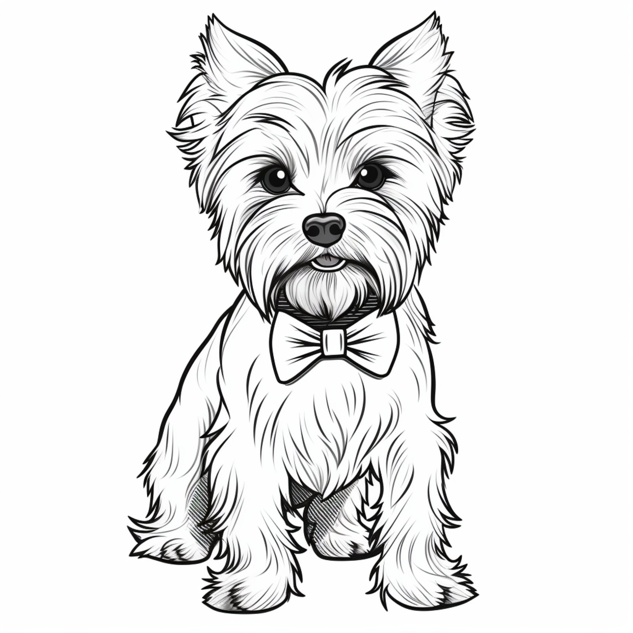 Yorkshire Terrier Yorkie Coloring Page Pet Portrait Printable Coloring Page Coloring For Adults