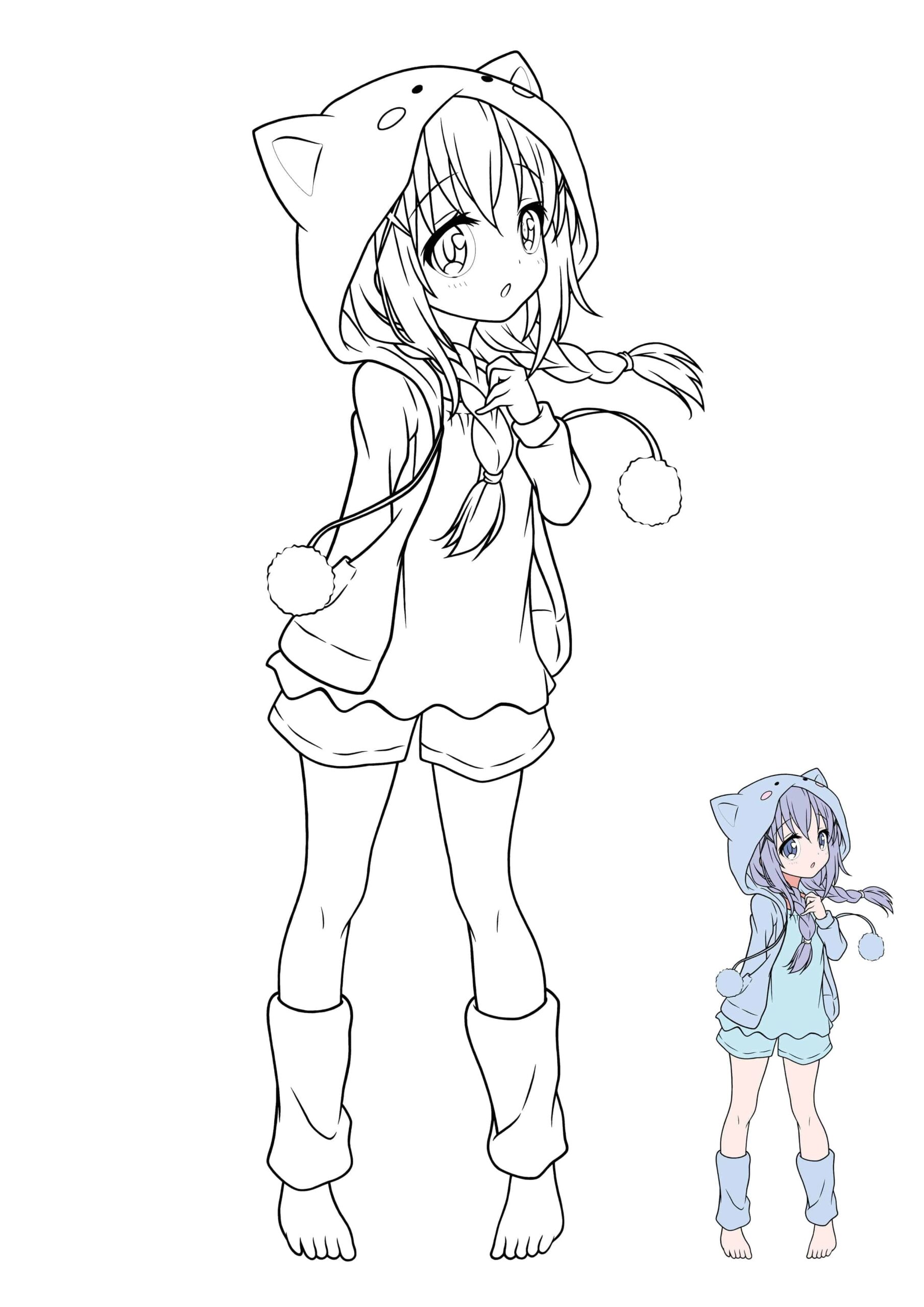 You Can Find Here 6 Free Printable Coloring Pages Of Kawaii Anime Kawaii Coloring Pages