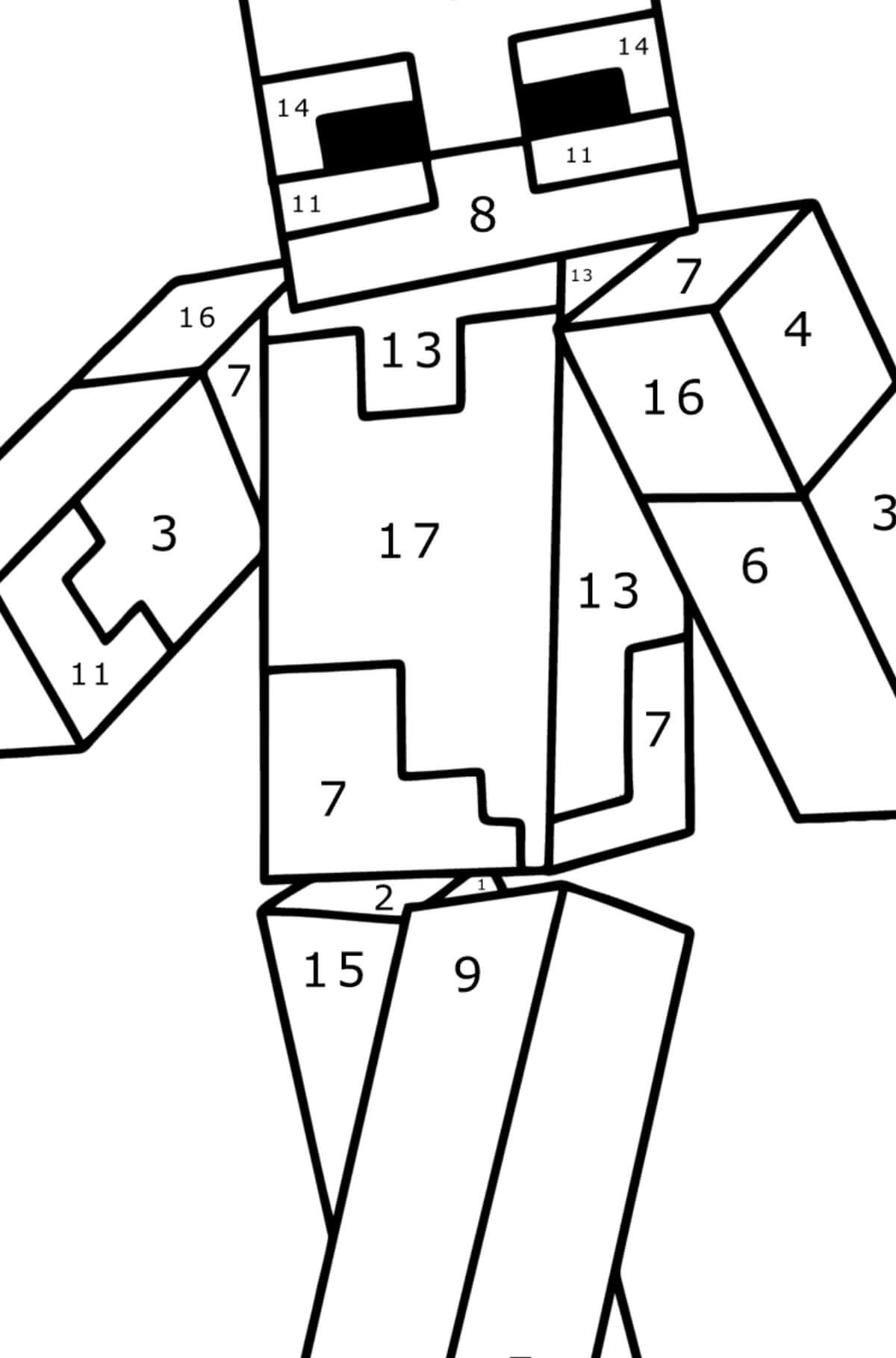 Zombie Minecraft Color By Number Coloring Page Download Print Or Color Online For Free