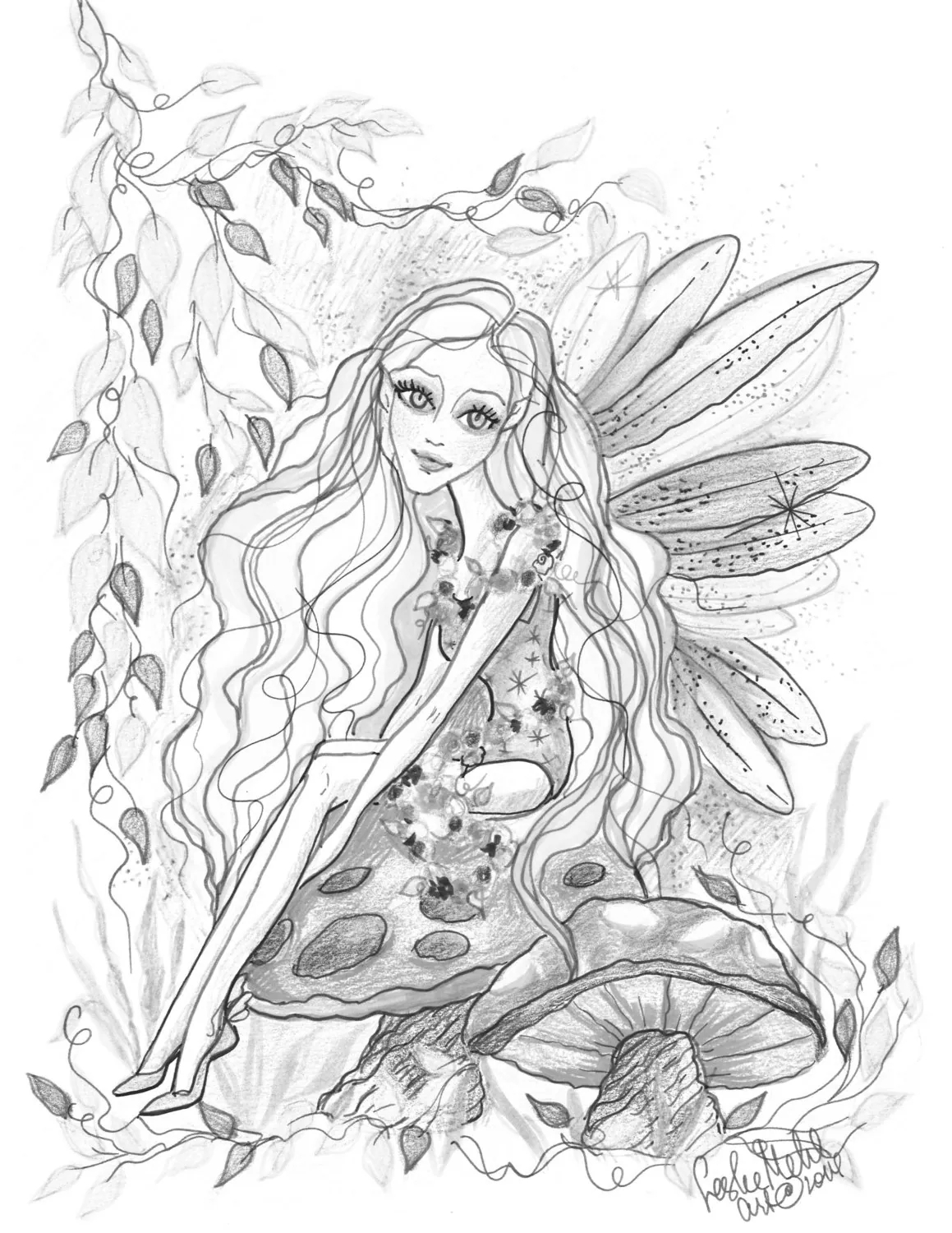 Amy Brown Coloring Pages Grayscale